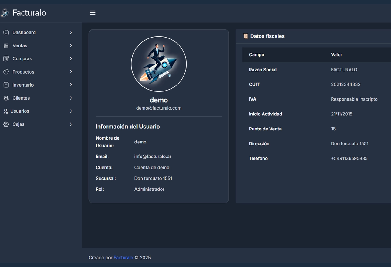 Demo de Facturalo: facturación e inventarios